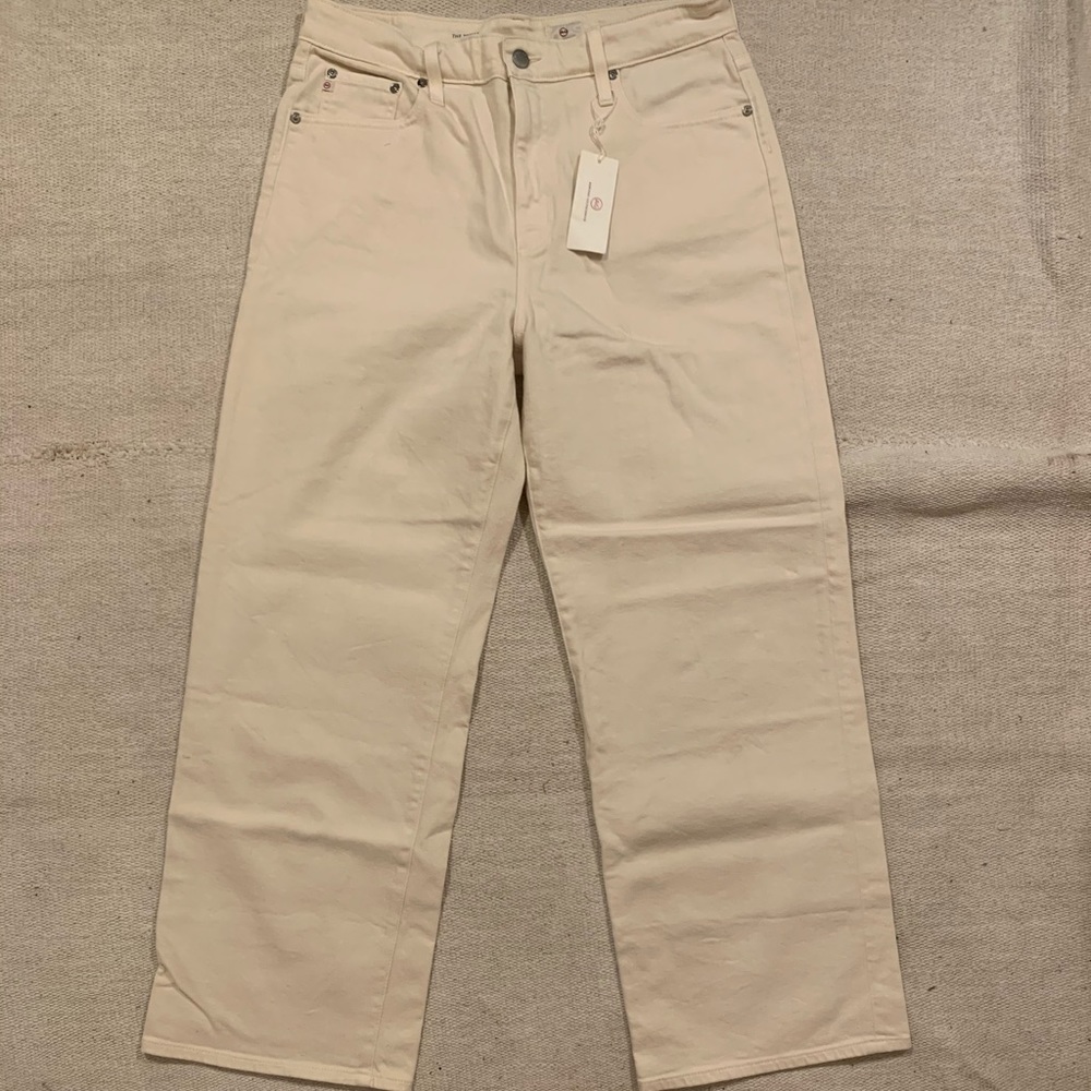AG Jeans High rise baggy straight white jeans